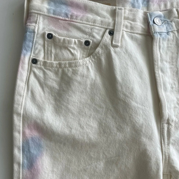 Levi’s 501 Cotton Straight Leg High Rise Beige Tie-Dye Button Fly Jeans … - Picture 11 of 14